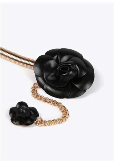 Cintura elasticizzata metallo fiori effetto LOLA CASADEMUNT | LS2506008NERO